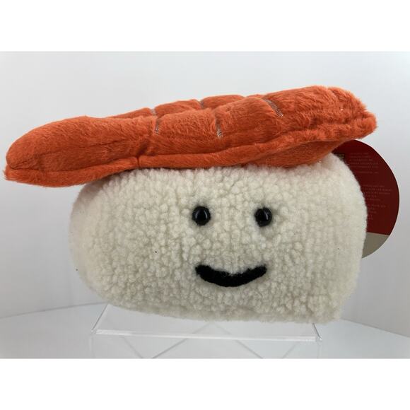 7" Think Geek Sushi Kawaii Happy Face Salmon Sashimi Stuffed Animal Plush - Picture 1 of 10